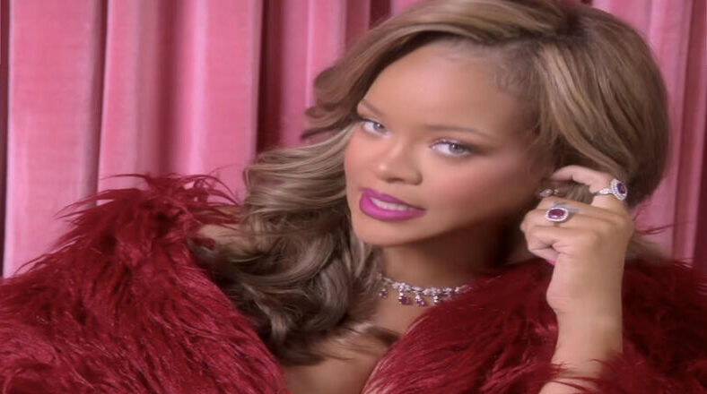 Rihanna models in Valentine's Day Savage X Fenty lingerie