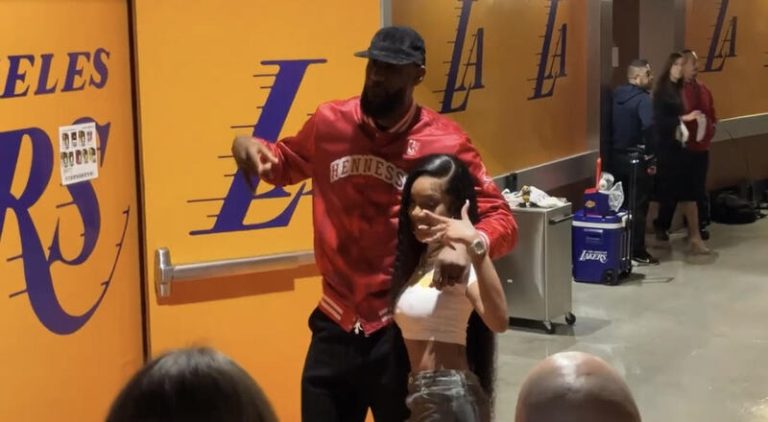 GloRilla meets LeBron James after Lakers game