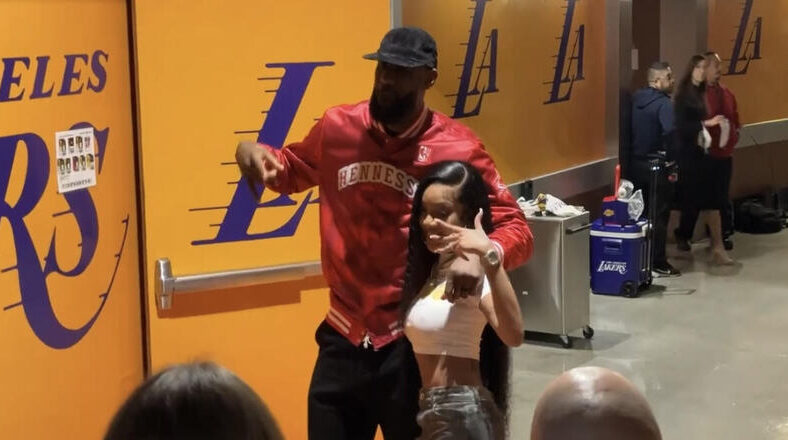 GloRilla meets LeBron James after Lakers game