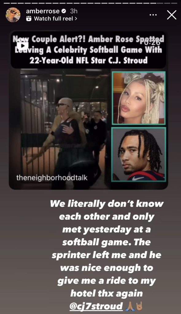 Amber Rose denies that she's dating CJ Stroud