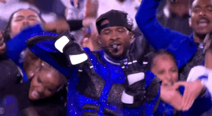 Usher performs at Super Bowl Halftime Show in Las Vegas