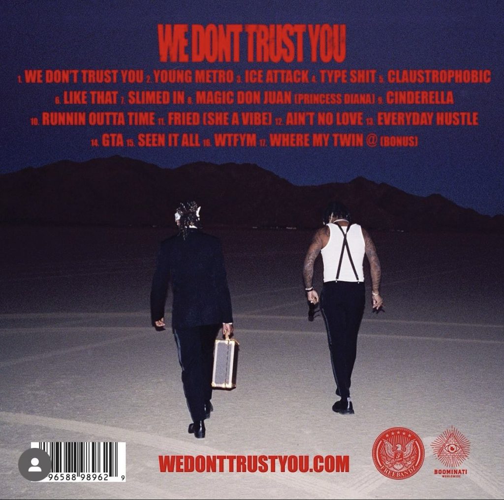 Future and Metro Boomin reveal tracklist for "We Don't Trust You"