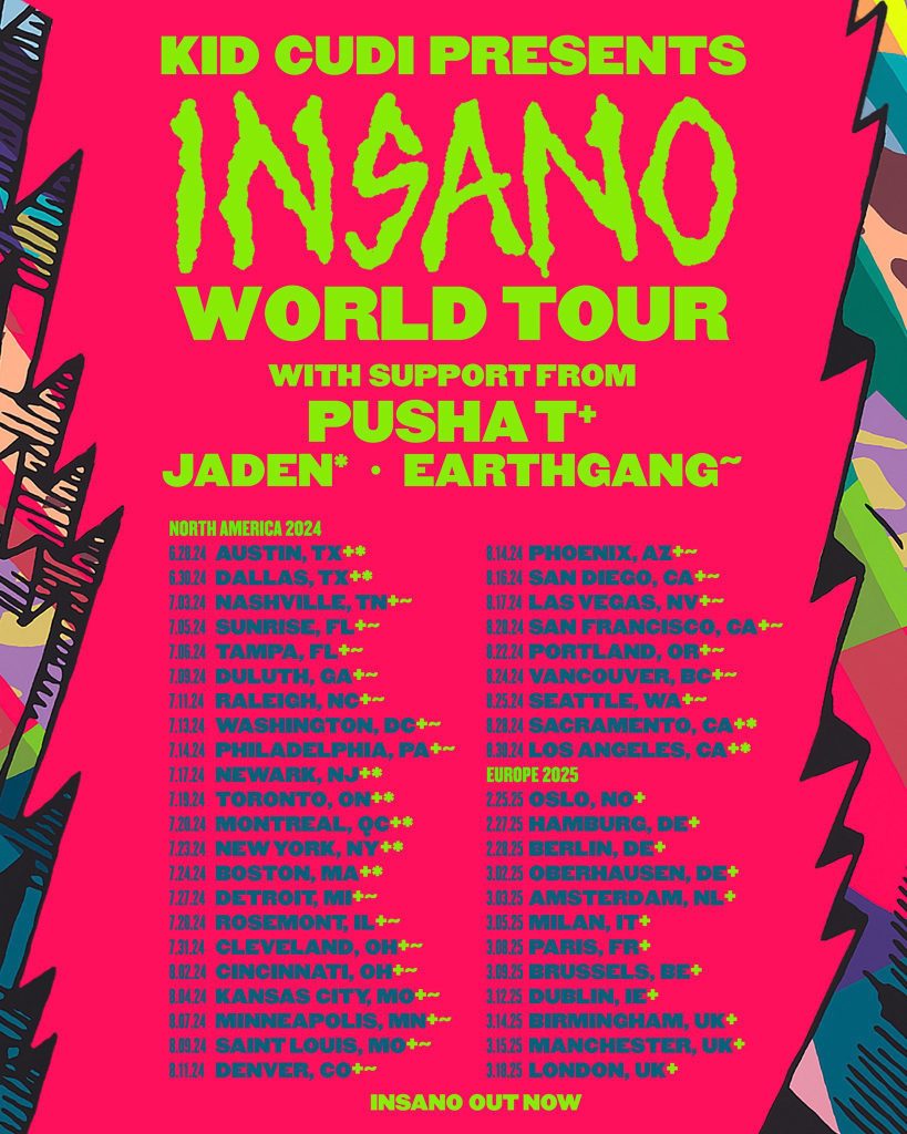 Kid Cudi announces dates for Insano World Tour