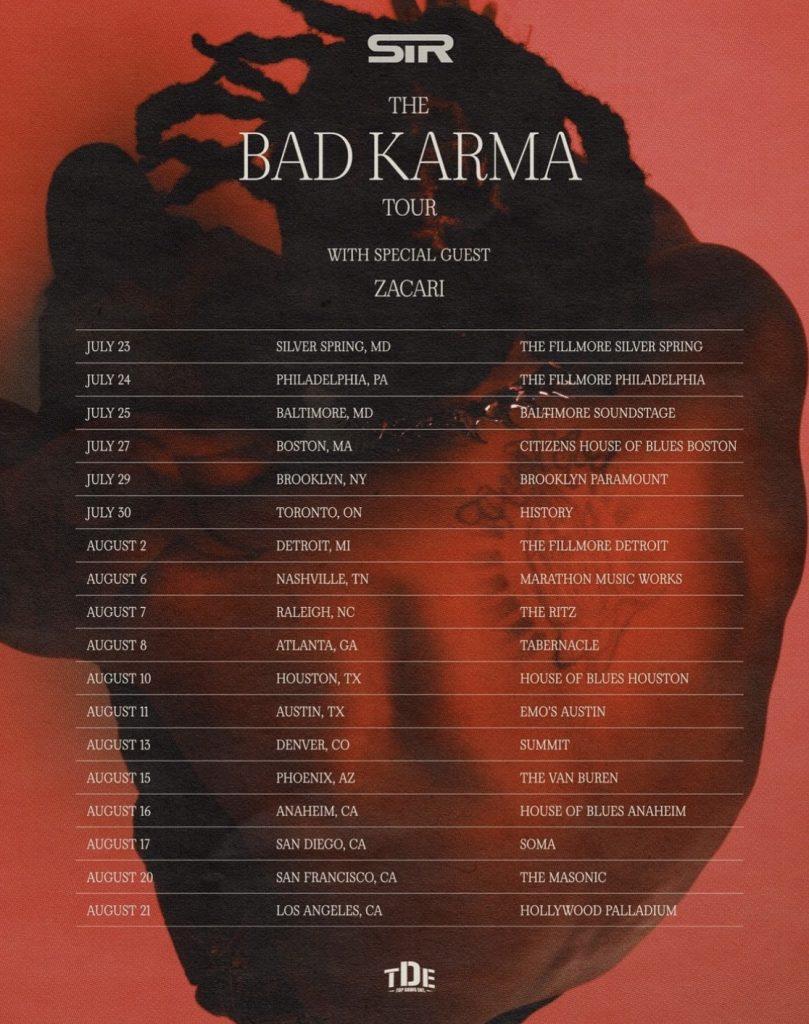 SiR reveals dates for The Bad Karma Tour with Zacari