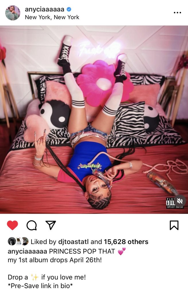 Anycia to release debut album "Princess Pop That" on April 26