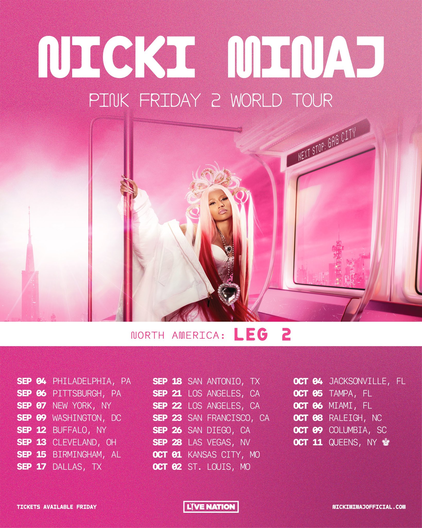 Nicki Minaj reveals dates for second leg of Pink Friday 2 Tour in US