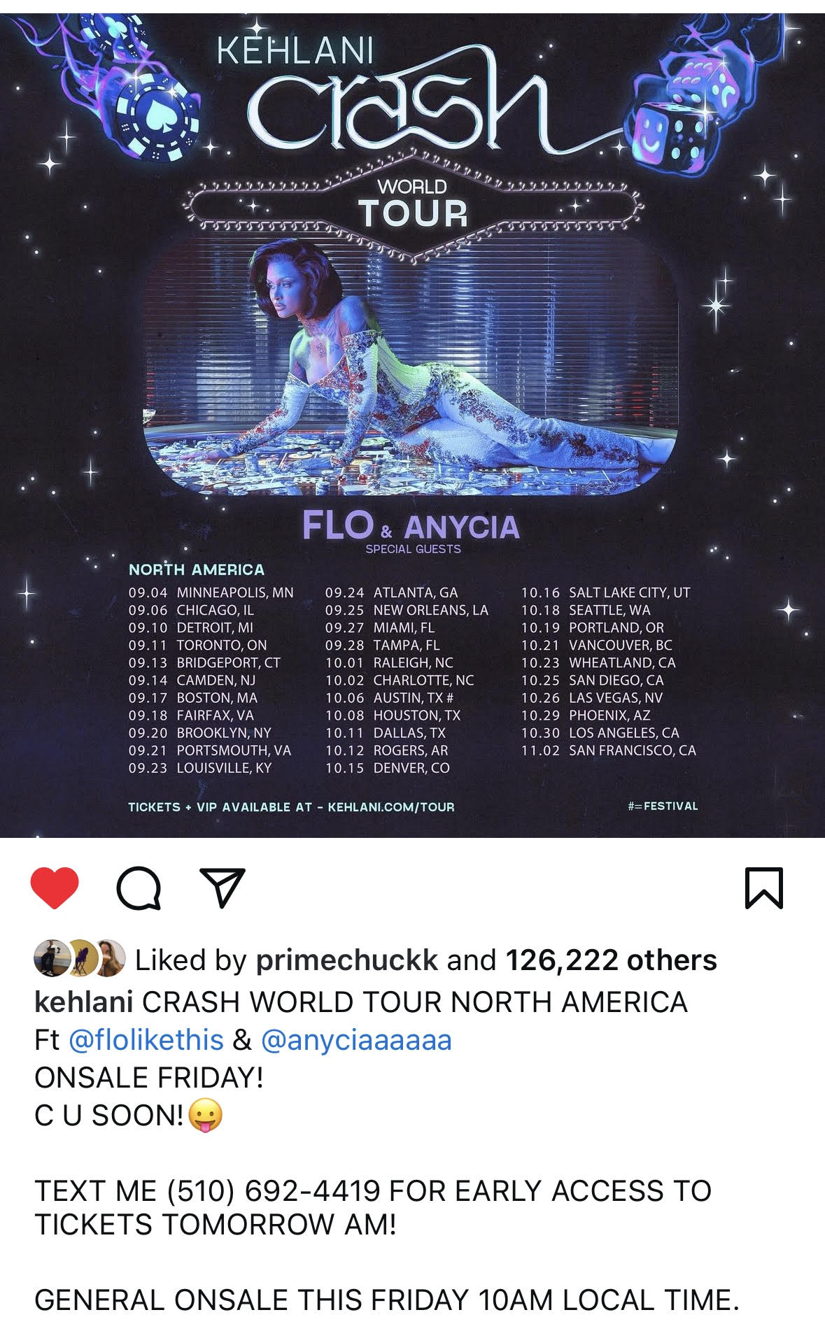 Kehlani announces dates for Crash World Tour with Anycia & FLO