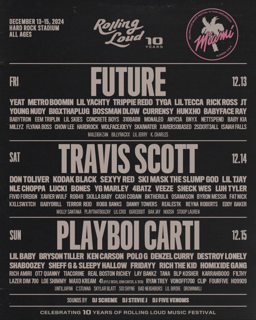Rolling Loud unveils lineup for 10th anniversary of Miami festival