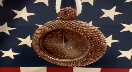 Flavor Flav gifts bronze clock chain to Jordan Chiles