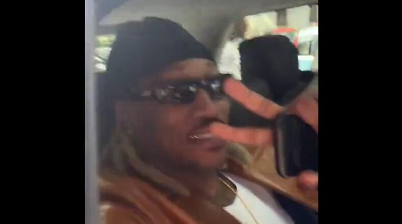 Future playfully mocks an excited fan, tells him to chill