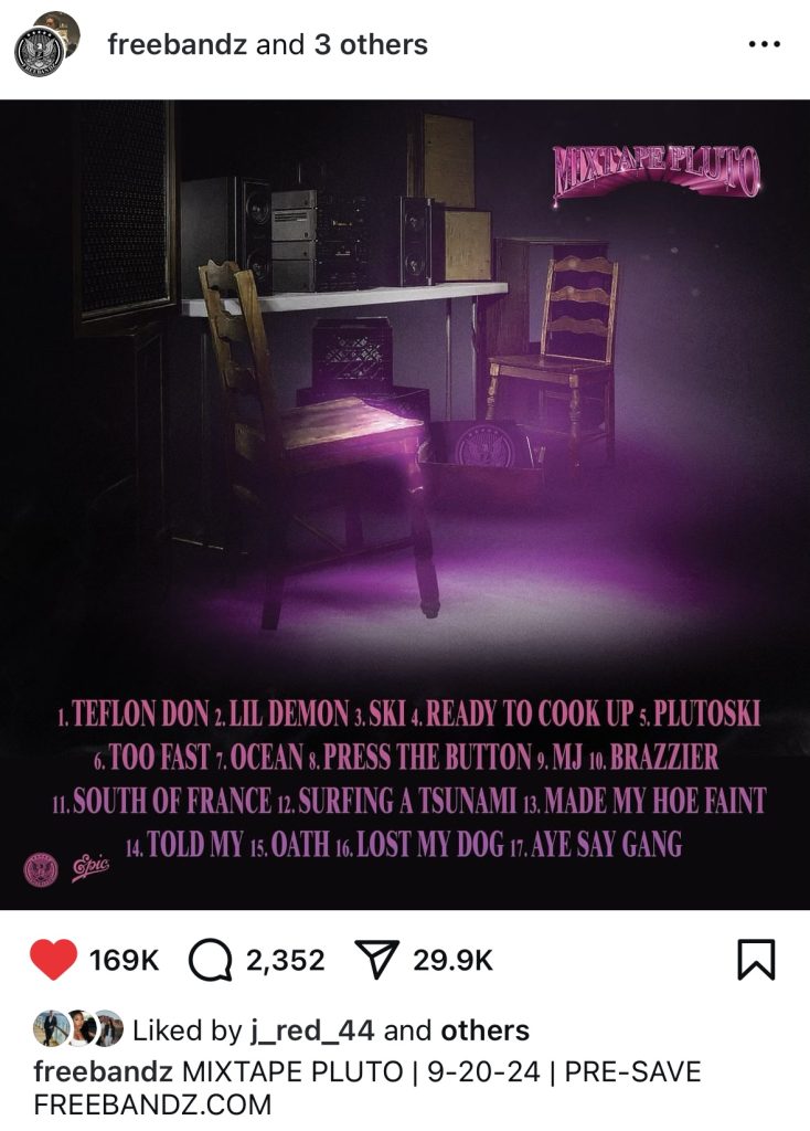 Future reveals tracklist for “Mixtape Pluto”