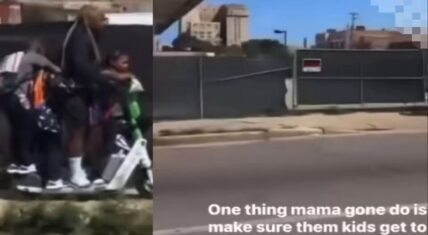 Mother takes kids to school on scooter and warms hearts on Twitter
