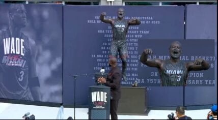 Dwyane Wade statue unveiled by Miami Heat, sparking fan reactions