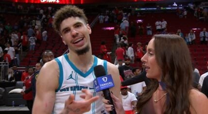 LaMelo Ball interrupts his postgame interview to wish his father a happy birthday in hilarious fashion.