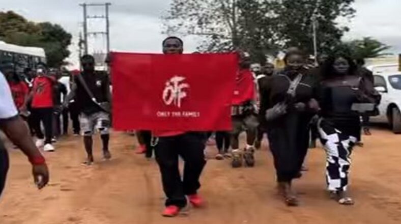 Lil Durk’s fans in Ghana marching in support following his arrest.
