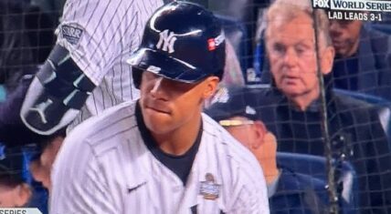 Pat Sajak at Game 5 of the World Series, sparking online trending and rumors.