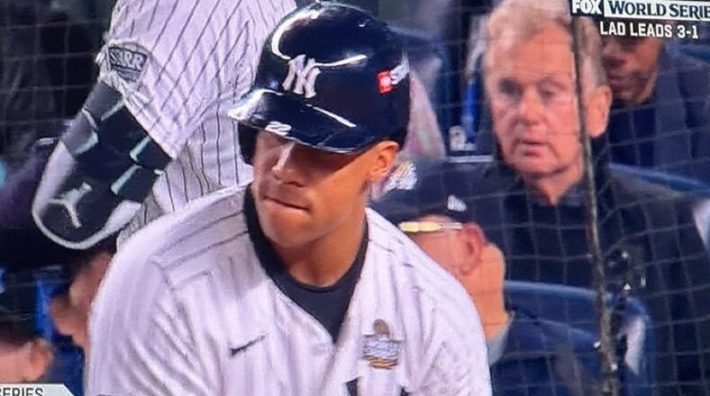 Pat Sajak at Game 5 of the World Series, sparking online trending and rumors.
