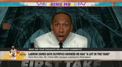 Stephen A. Smith passionately debates Shannon Sharpe over LeBron James on First Take.