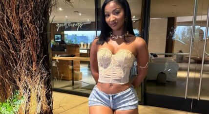 Shenseea in stunning outfit at Lakers season opener