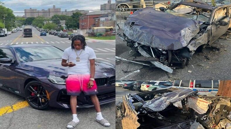 Andre Beadle posing with his car before the fatal crash