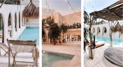 Luxurious boho-chic poolside view at Hotel Sages in Bali