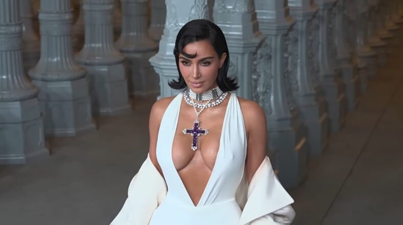 Kim Kardashian wearing Princess Diana’s $200K cross necklace at LACMA Art+Film Gala