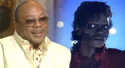 Quincy Jones alongside Michael Jackson in a split-screen image, capturing their legendary collaboration.