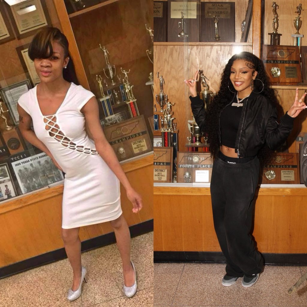 GloRilla shares throwback & current photo at old Memphis school