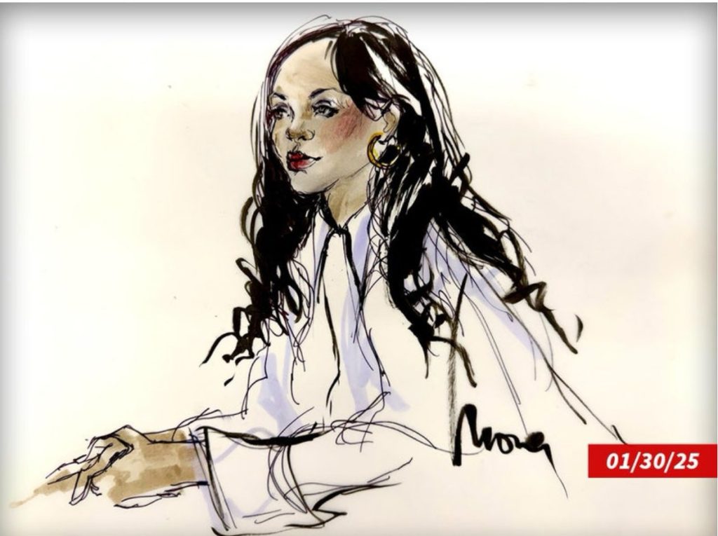 Rihanna's court room sketch in A$AP Rocky trial revealed