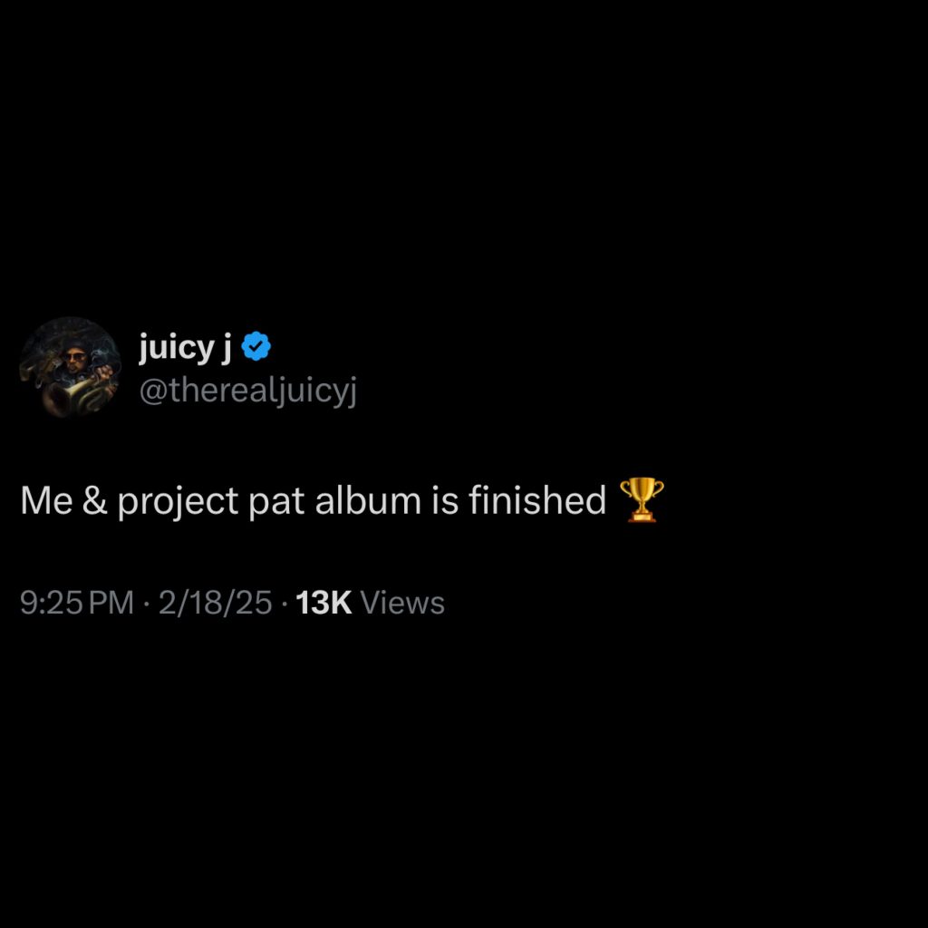 Juicy J reveals that album with Project Pat is coming