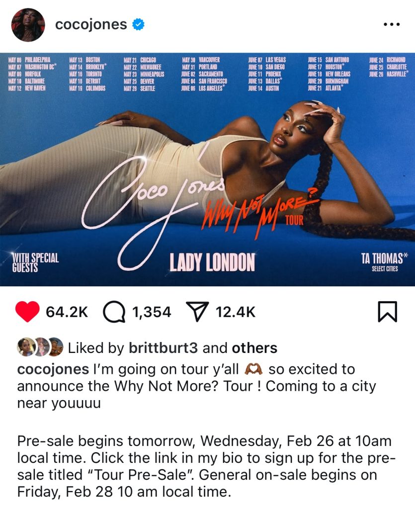 Coco Jones announces dates for “Why Not More?” Tour