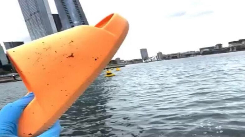 Fan finds slide that Drake threw at a drone in Australia