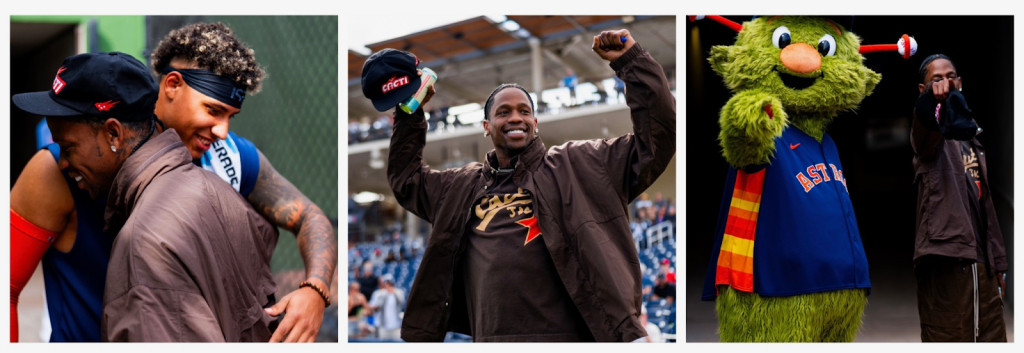 Travis Scott Throws First Pitch at Astros Spring Training Game