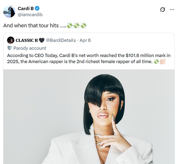 Cardi B has the internet debating whether she's worth $100M or not, or whether she's really going on tour, or not.