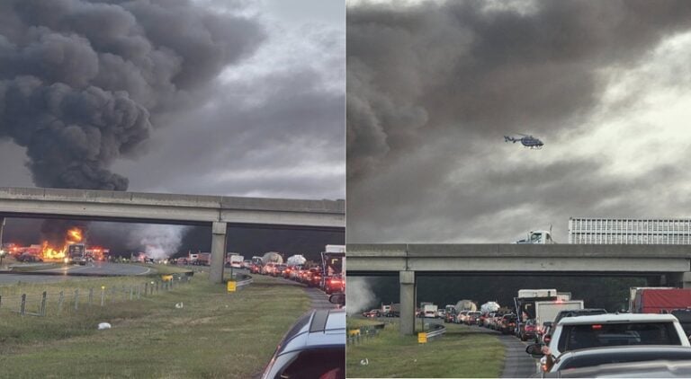 During the 6 am hour, this morning, a major car cash took place on I-40 in North Carolina, near exit 355. It led to a massive traffic jam and the dispatching of helicopters.