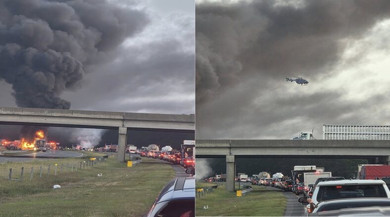 During the 6 am hour, this morning, a major car cash took place on I-40 in North Carolina, near exit 355. It led to a massive traffic jam and the dispatching of helicopters.