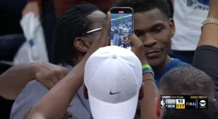Michael Irvin got caught up congratulating Anthony Edwards, following Minnesota's Game 2 win over the Golden State Warriors. The moment instantly went viral.