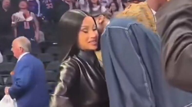Stefon Diggs seemingly confirmed the Cardi B dating rumors by kissing her neck during Knicks-Celtics Game 4, last night.