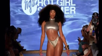 Megan Thee Stallion models in her swimwear at Miami Swim Week