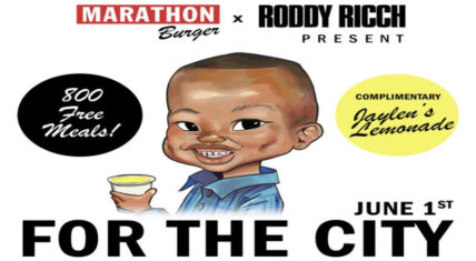 Roddy Ricch & Marathon Burger Unite to Feed LA Community