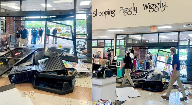 Woman crashes into Piggly Wiggly with baby in front seat, faces 15 charges [PHOTO]