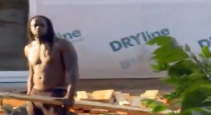 A video of a man building his new house behind his ex-wife's house is trending on X.