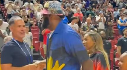 LeBron James is at the center of a major rumor on X. A screenshot of a text is trending on X and it claims LeBron James has already been traded to the Dallas Mavericks and reunited with Kyrie Irving and Anthony Davis.