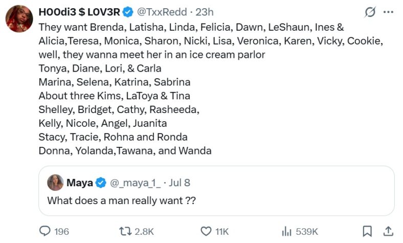 A woman on X had a serious question, asking what men really want. However, another user took her thread and turned it into a DMX-anchored joke centered around his 1999 hit, What They Really Want.