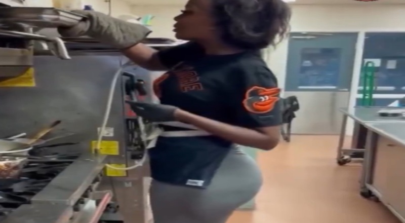 A woman in Baltimore was showing off a plate of food she cooked. However, when the video hit social media, the fans were concerned more about her figure in that dress.