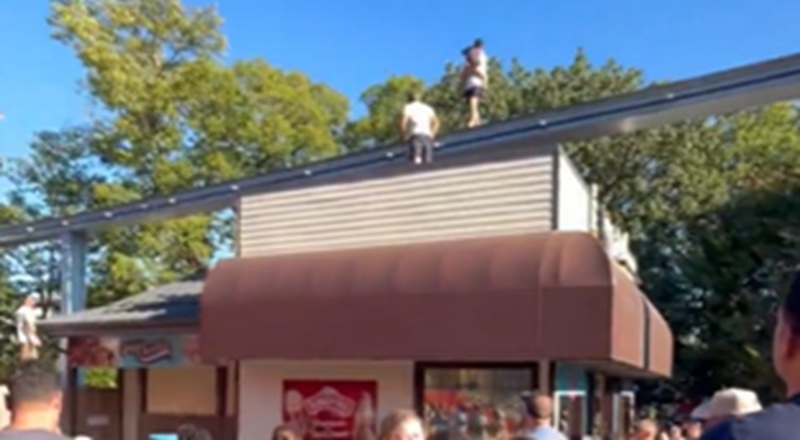 A little boy somehow wound up walking on the monorail at Hersheypark in Pennsylvania. A bold man climbed onto the monorail and got the boy down before the train came down the rail.