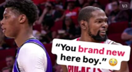 Kevin Durant gave Ace Bailey his "Welcome to the NBA" moment during the preseason. Bailey and KD exchanged words. Kevin Durant is known for his social media clapbacks. However, that paled in comparison to what he told Ace Bailey and the fans cannot stop laughing.