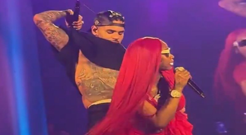 Sexyy Red was the latest guest on Chris Brown's Breezy Bowl XX tour. Like the other ladies, Sexyy Red came onstage and made the most of her time. She twerked on CB and when she was done, she said that was her childhood dream.