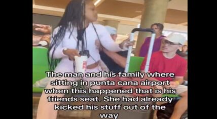 A man wound up getting into a major altercation with a young woman at the Punta Cana airport in Dominican Republic. He was holding a seat for his friend, whose stuff was in the seat. Despite seeing this, the young woman moved the person's belongings and sat in the seat, nearly on top of the man, leading to him physically removing her, leading to an altercation.