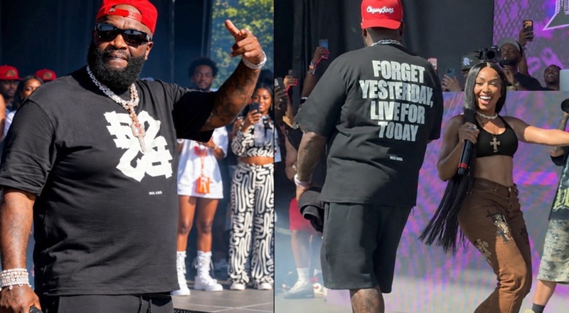 Yung Miami gets Rick Ross to do “Spend Dat” dance challenge at his car show [VIDEO]